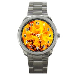 Fire And Flames Sport Metal Watch by FunnyCow