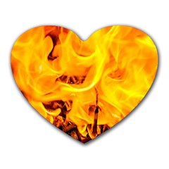 Fire And Flames Heart Mousepads by FunnyCow