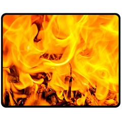 Fire And Flames Double Sided Fleece Blanket (medium)  by FunnyCow