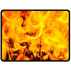 Fire And Flames Double Sided Fleece Blanket (large)  by FunnyCow