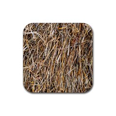 Dry Hay Texture Rubber Coaster (square)  by FunnyCow