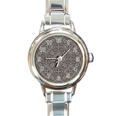 Luxury Modern Baroque Pattern Round Italian Charm Watch by dflcprints