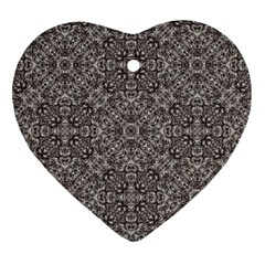 Luxury Modern Baroque Pattern Heart Ornament (two Sides) by dflcprints