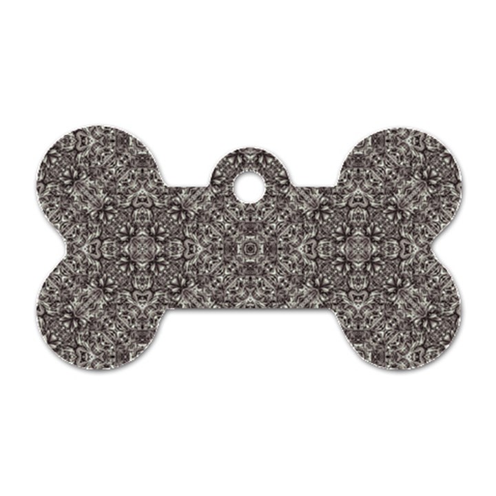 Luxury Modern Baroque Pattern Dog Tag Bone (One Side)