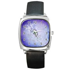 Wonderful Butterlies With Flowers Square Metal Watch by FantasyWorld7
