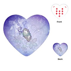 Wonderful Butterlies With Flowers Playing Cards (heart)  by FantasyWorld7