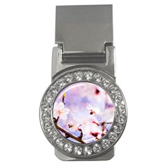 Pink Sakura Purple Background Money Clips (CZ) 