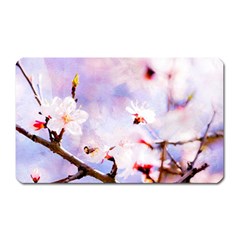 Pink Sakura Purple Background Magnet (Rectangular)