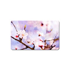 Pink Sakura Purple Background Magnet (Name Card)