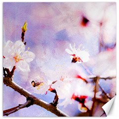 Pink Sakura Purple Background Canvas 16  x 16  