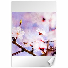 Pink Sakura Purple Background Canvas 20  x 30  