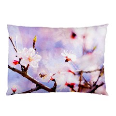 Pink Sakura Purple Background Pillow Case (Two Sides)