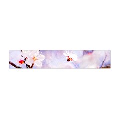 Pink Sakura Purple Background Flano Scarf (Mini)