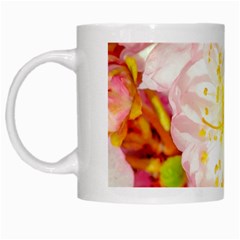 Pink Flowering Almond Flowers White Mugs by FunnyCow