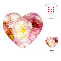 Pink Flowering Almond Flowers Playing Cards (heart)  by FunnyCow