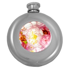Pink Flowering Almond Flowers Round Hip Flask (5 Oz) by FunnyCow