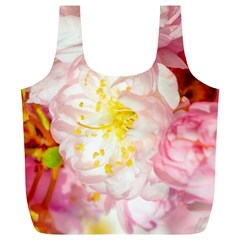 Pink Flowering Almond Flowers Full Print Recycle Bags (l)  by FunnyCow