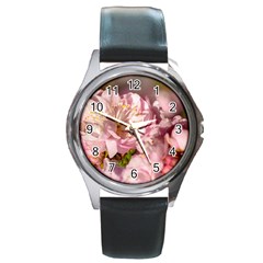Beautiful Flowering Almond Round Metal Watch by FunnyCow