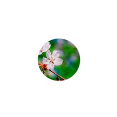 Sakura Flowers On Green 1  Mini Buttons by FunnyCow