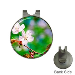 Sakura Flowers On Green Hat Clips With Golf Markers by FunnyCow