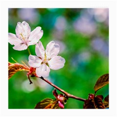 Sakura Flowers On Green Medium Glasses Cloth by FunnyCow