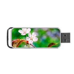 Sakura Flowers On Green Portable Usb Flash (one Side) by FunnyCow