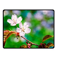Sakura Flowers On Green Double Sided Fleece Blanket (small)  by FunnyCow