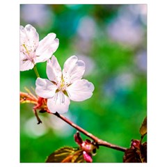 Sakura Flowers On Green Drawstring Bag (small) by FunnyCow