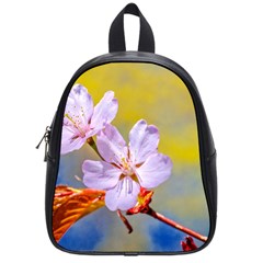 Sakura Flowers On Yellow School Bag (small) by FunnyCow