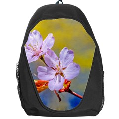 Sakura Flowers On Yellow Backpack Bag by FunnyCow
