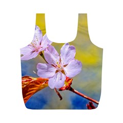 Sakura Flowers On Yellow Full Print Recycle Bags (m)  by FunnyCow