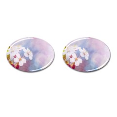 Pink Mist Of Sakura Cufflinks (oval) by FunnyCow