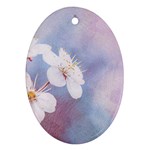 Pink Mist Of Sakura Oval Ornament (Two Sides) Back