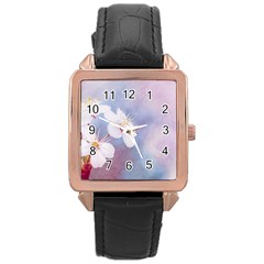 Pink Mist Of Sakura Rose Gold Leather Watch  by FunnyCow