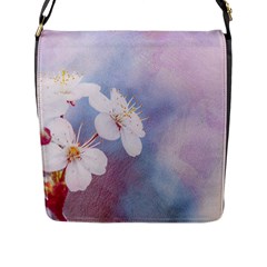 Pink Mist Of Sakura Flap Messenger Bag (l)  by FunnyCow