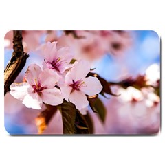 Three Sakura Flowers Large Doormat  by FunnyCow