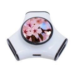 Three Sakura Flowers 3-port Usb Hub by FunnyCow