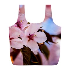 Three Sakura Flowers Full Print Recycle Bags (l)  by FunnyCow