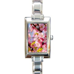 Flowering Almond Flowersg Rectangle Italian Charm Watch by FunnyCow