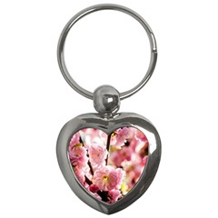 Blooming Almond At Sunset Key Chains (heart)  by FunnyCow