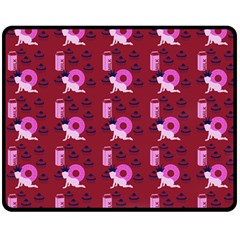 Punk Baby Red Double Sided Fleece Blanket (medium)  by snowwhitegirl