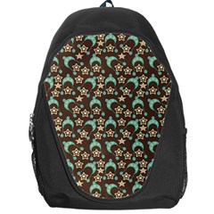 Brown With Blue Hats Backpack Bag