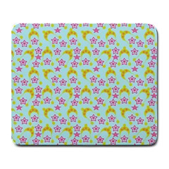 Blue Star Yellow Hats Large Mousepads