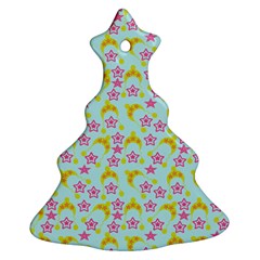 Blue Star Yellow Hats Christmas Tree Ornament (two Sides)