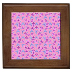 Pink Star Blue Hats Framed Tiles