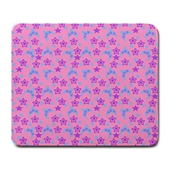 Pink Star Blue Hats Large Mousepads