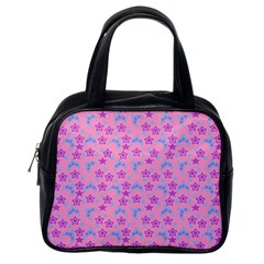 Pink Star Blue Hats Classic Handbags (One Side)