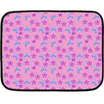 Pink Star Blue Hats Double Sided Fleece Blanket (Mini)  35 x27  Blanket Back