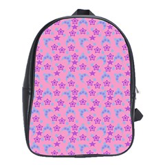 Pink Star Blue Hats School Bag (large)