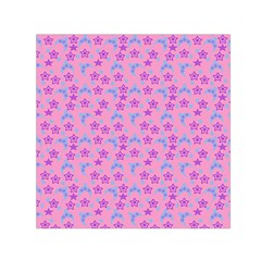 Pink Star Blue Hats Small Satin Scarf (square) by snowwhitegirl